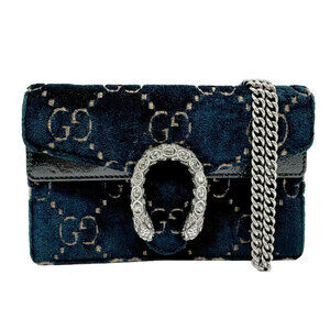 Gucci Dionysus Velour Shoulder Bag Navy Blue